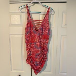 Torrid Coral and Blue One Piece Swimsuit